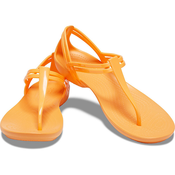 Sandálias Crocs Feminina Outlet - Isabella T-Strap Sandal Isabella T-Strap  Laranja Portugal